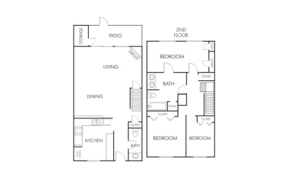Floor Plan  a floor plan of a bedroom apartment