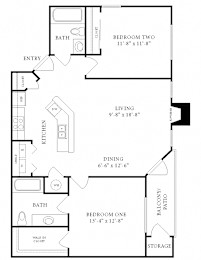 Floor Plan  A black and white image of a floor plan for a home.