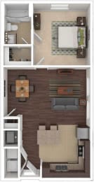 Floor Plan  a floor plan with a bedroom and a living room