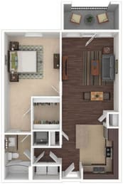 Floor Plan  a floor plan of a 1 bedroom apartment