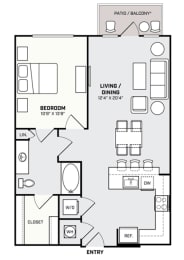 a floor plan of a small house with a bedroom and a living room