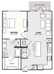 a floor plan of a small house with a bedroom and a living room