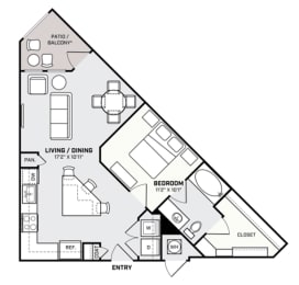 a floor plan of a modular home with bedrooms and baths and a living room