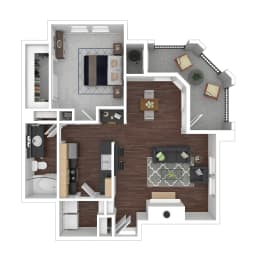 Floor Plan  bedroom floor plan an in 1 bed 1 bath, opens a dialog
