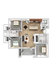 Floor Plan  bedroom floor plan an aerial view of a 3d furnished house