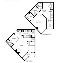 two bedroom floor plan  the residences at sawmill estates