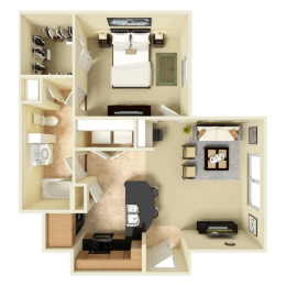 a rendering of a 3d floor plan of a house