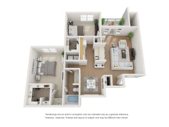 B1 Floor Plan at 1505 Exchange Apartments, Fort Worth