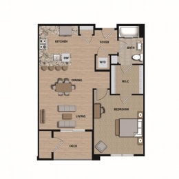 a floor plan of a house with a bedroom and a living room