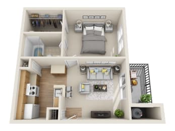 1 Bedroom | 1 Bath with Balcony  at Middletown Brooke Apartments, Connecticut, 06457