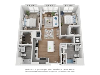 2 bed 2 bath A at Seacoast Residences Apartments, Oakland, ME, 03904