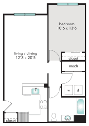 1C Floor Plan at The Tannery, Glastonbury