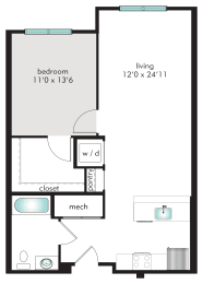 1D Floor Plan at The Tannery, Connecticut