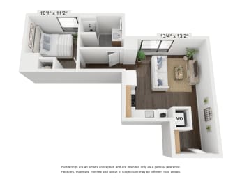 1 Bed / 1 Bath