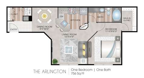 The Arlington Floor Plan at Harbor Village at the Commons, Rhode Island