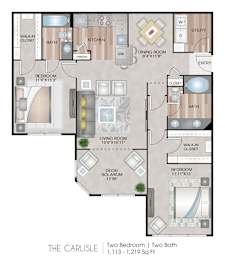 The Carlisle Floor Plan at Harbor Village at the Commons, Wakefield, RI