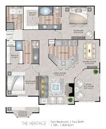 The Heritage Floor Plan at Harbor Village at the Commons, Wakefield, 02879