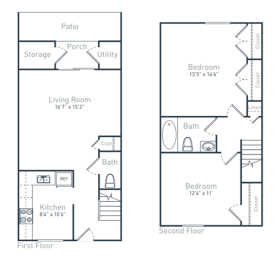 2 bed 1.5 bath A at Courthouse Green Apartments, Chesterfield , Virginia