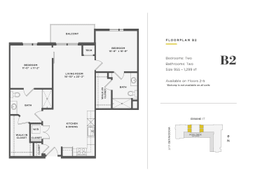  Floor Plan 2 Bedroom Unit - B2