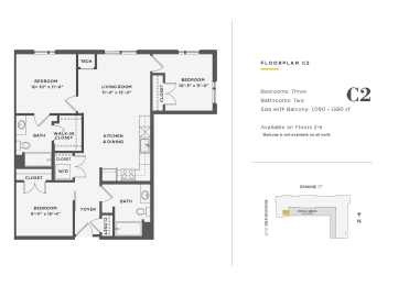  Floor Plan 3 Bedroom Unit - C2