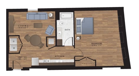 Floor Plan  1 Bedroom
