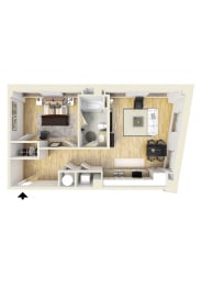 Floor Plan  1 Bedroom Apartment