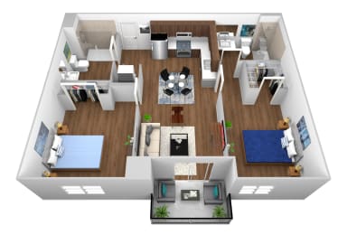2 Bed 2 Bath A at The Fairfax Flats Apartments, Los Angeles, California