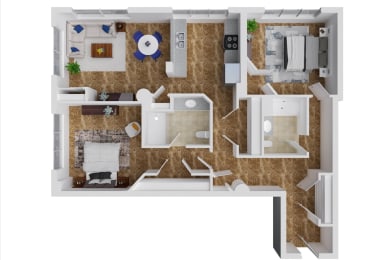 a floor plan of a 1 bedroom apartment