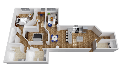 a floor plan of a two bedroom apartment