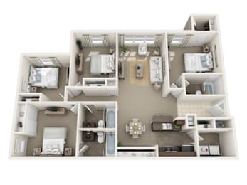 D1 - 4 bed 3 bath Floor plan at The Dawson Cartersville in Cartersville, GA 30191