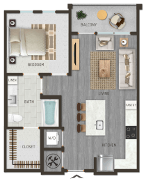 a 3d drawing of a floor plan of a house
