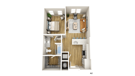 1 bed 1 bath A at Woodlands Creekside Apartments, Georgia