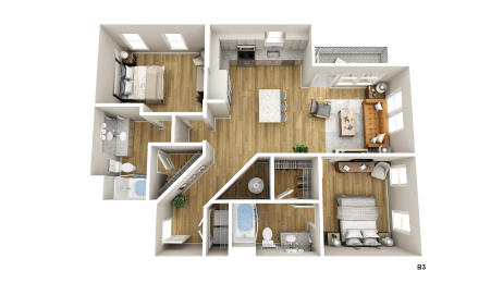 2 bed 2 bath B at Woodlands Creekside Apartments, McDonough, GA