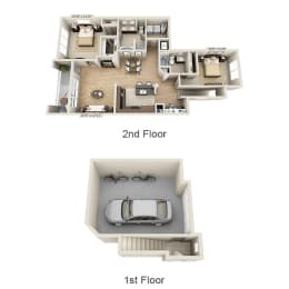 B3AG Floor Plan at The Estates at Ballantyne, Charlotte, North Carolina