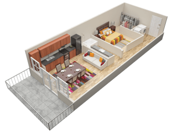 Studio 1 bed 1 bath  E1 at Mariposa Lofts, Atlanta, GA
