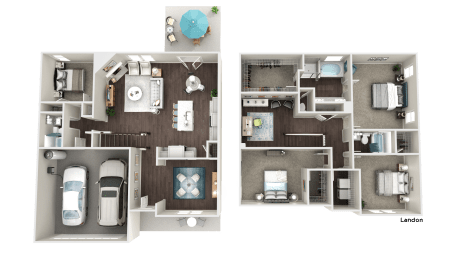 Landon Floor Plan at Herrin Farms, Auburn, GA, 30011