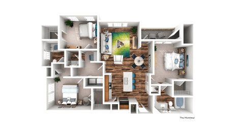 Montreal Floor Plan at The Pointe at Suwanee Station, Georgia