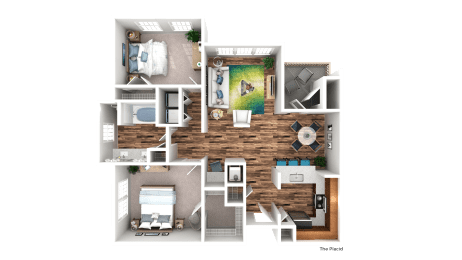 Placid Floor Plan at The Pointe at Suwanee Station, Suwanee, GA