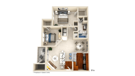 B1a-- 2 Bed/ 1 Bath