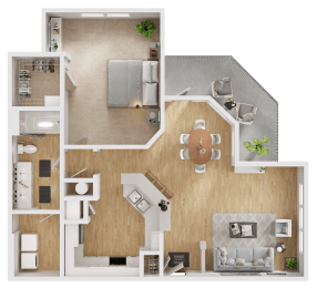 a floor plan of a two bedroom apartment