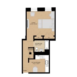 Studio at 1188 Lofts in Bridgeport, CT, 06604