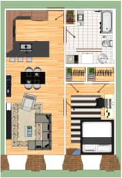PM1aFH-T Floor plan at Ponemah Mills in Taftville, CT, 06380