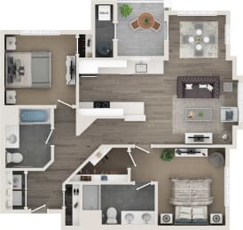 Two Bed Two Bath C at Eden & Main 55+ Apartments, Southington , CT