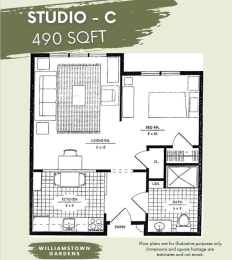Floor Plan  floor plan of the studio c 40 apt