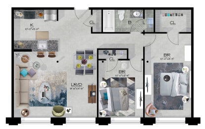 2 bed 2 bath C at Cherry Street Lofts, Bridgeport