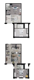 2 bed 2 bath D at Cherry Street Lofts, Connecticut