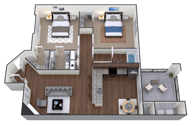 K Floor Plan at The Villas at Ellis Manor, Fresno, CA, 93720