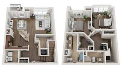 Two floor plan images of a house.