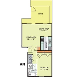 Floor Plan  Deluxe One Bedroom (AN)