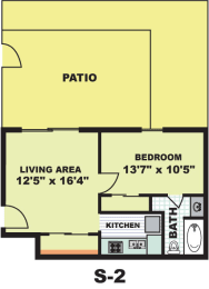 Floor Plan  Standard One Bedroom (S2)